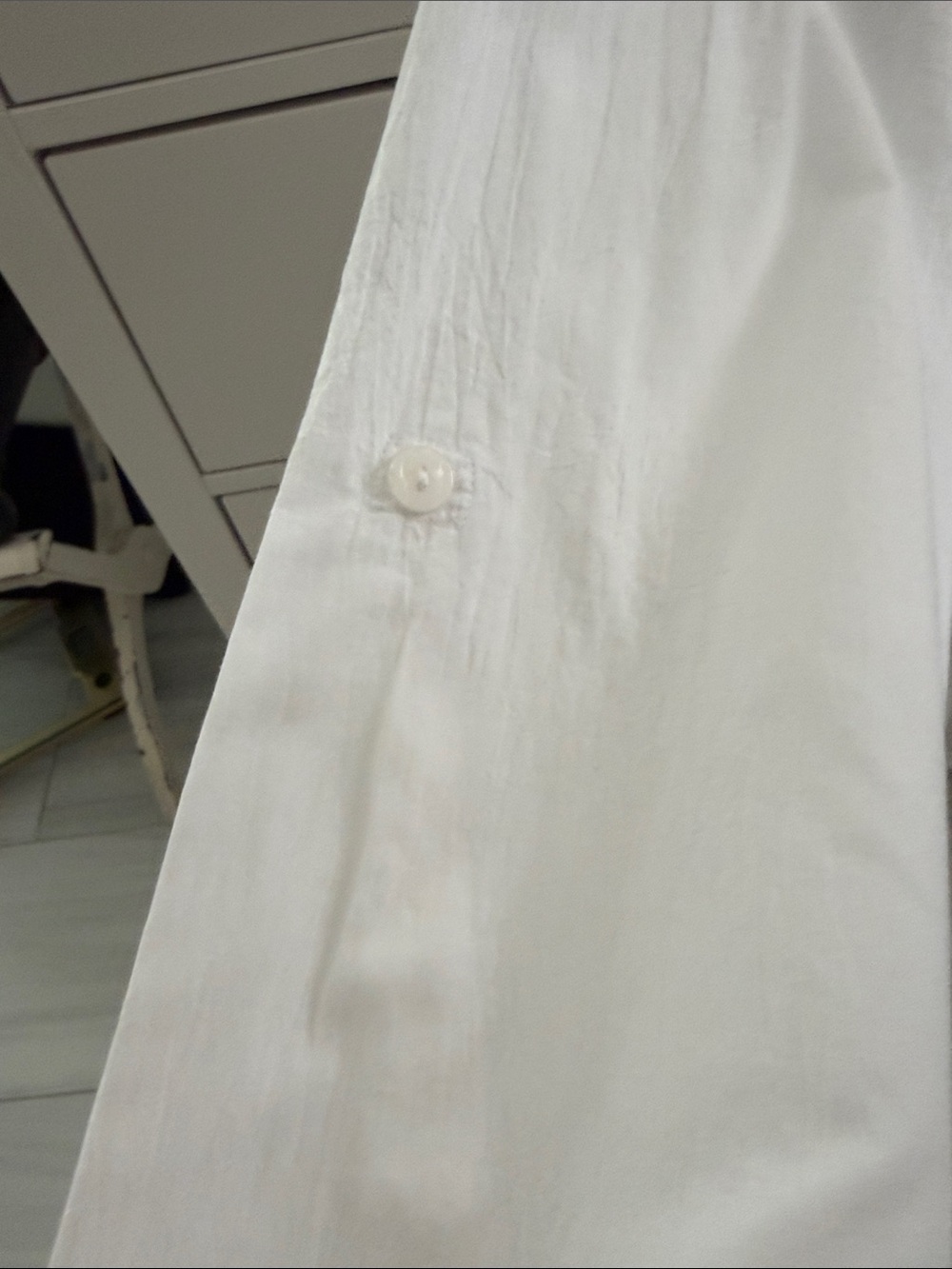 Tommy Bahama White Long-Sleeve Oversized Crinkled Cotton Button Down Shirt Sz XL - Picture 3 of 7